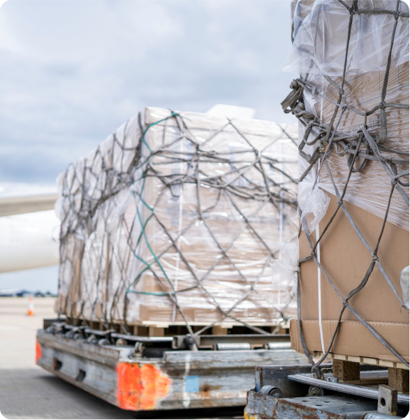 Radioactive material label beside the transportation wooden box Type A standard package